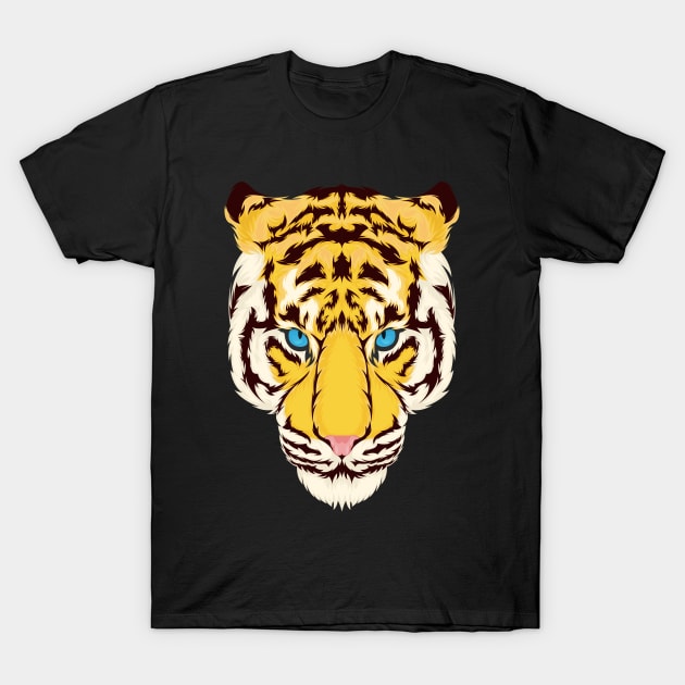 Tiger Head Hand Drawn T-Shirt by Mako Design 